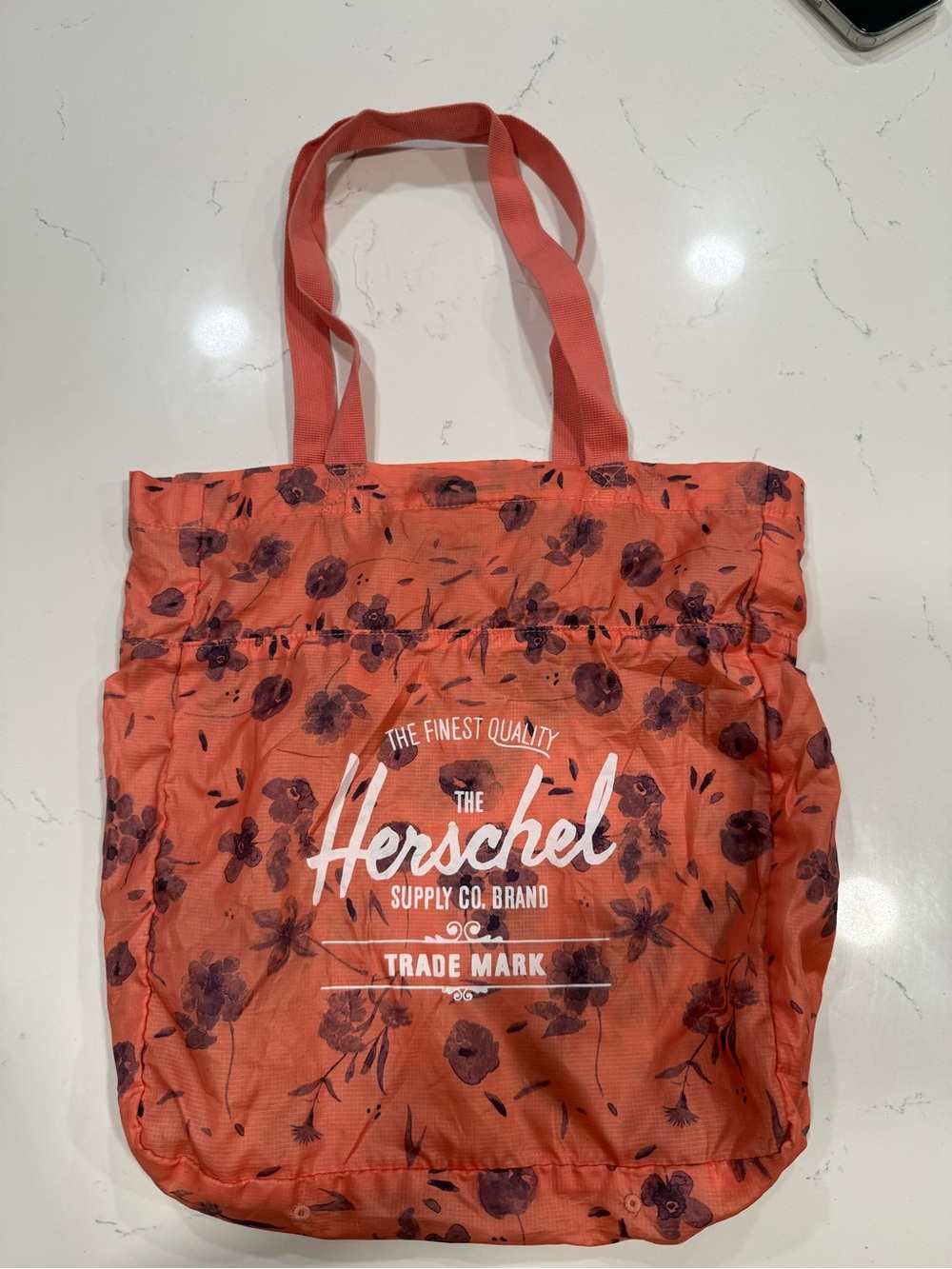 Herschel Supply Company Coral Floral Logo Tote
